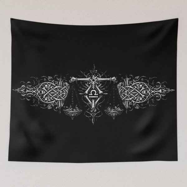 Item preview, Libra Zodiac Gothic Tribal Ornament Vignette designed and sold by DarkOriginArts.