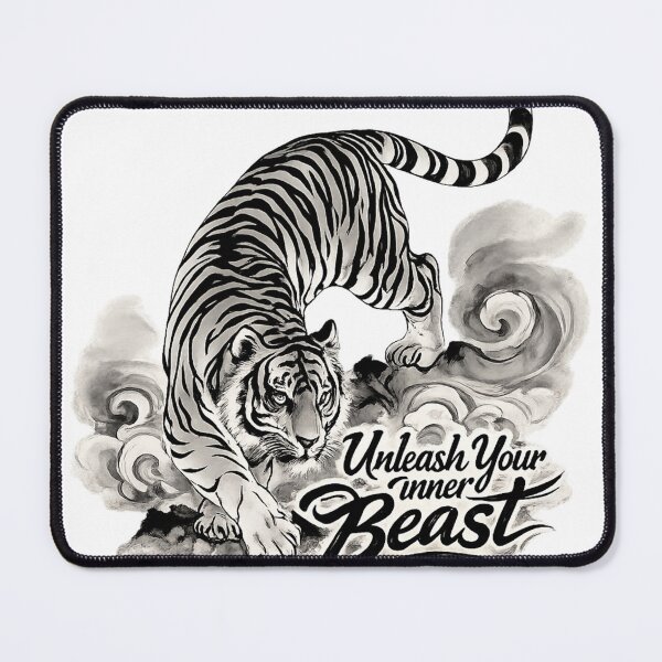 Item preview, Unleash Your Inner Beast Tiger T-Shirt | Japanese Ink Style Tiger Graphic Hoodie | Black & White Wild Animal Design designed and sold by Lifehackerplus1.