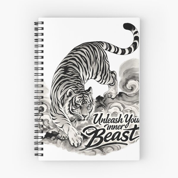 Item preview, Unleash Your Inner Beast Tiger T-Shirt | Japanese Ink Style Tiger Graphic Hoodie | Black & White Wild Animal Design designed and sold by Lifehackerplus1.