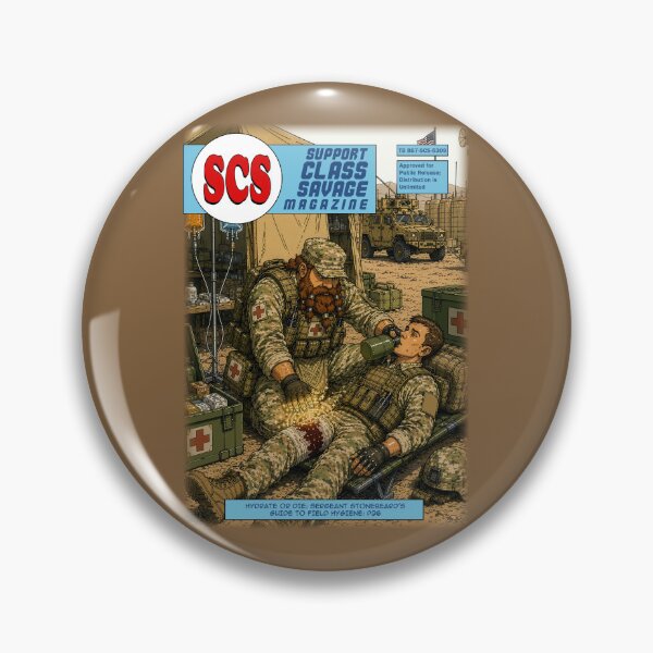 Item preview, Sergeant Stonebeard: Hydrate or Die | Combat Medic Cleric | Support Class Savage Magazine Cover #002 designed and sold by SupportClassSavage.