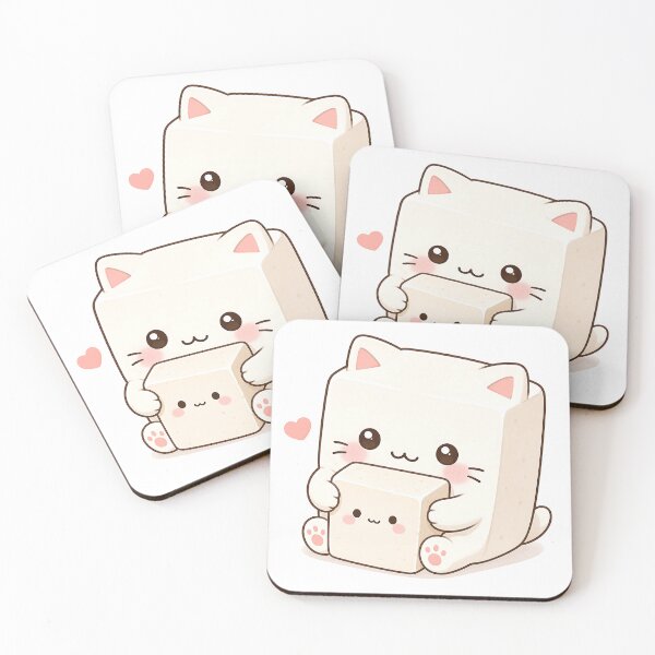 Item preview, Cute Tofu Neko hugs tofu designed and sold by VisionCrafft.