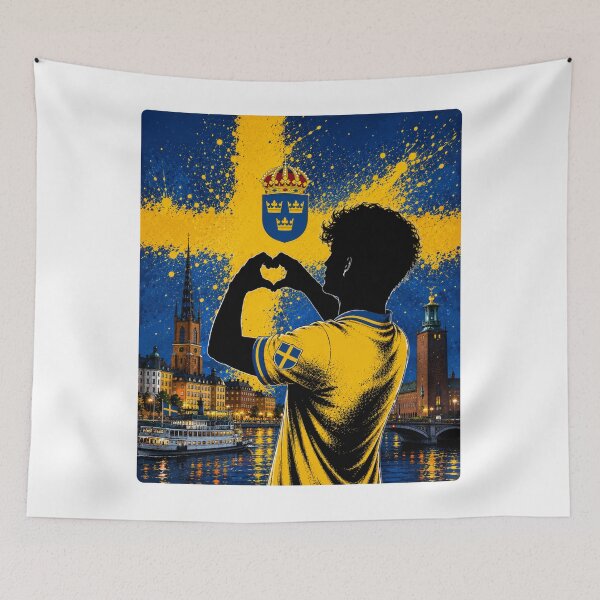 Item preview, Sweden Pride Heart Hands Art Design designed and sold by BagFactoryUK.