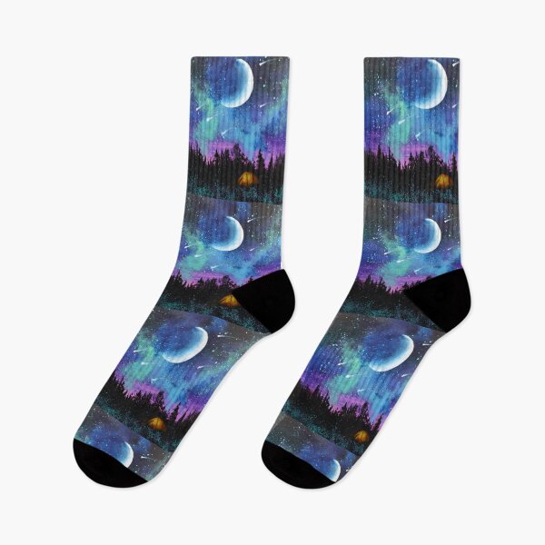 Item preview, Dreamy Moonlight Tree Silhouette Galaxy Starry Sky Camping  designed and sold by LEILA ART SPACE.