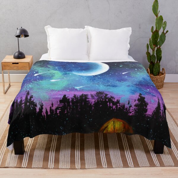 Item preview, Dreamy Moonlight Tree Silhouette Galaxy Starry Sky Camping designed and sold by LEILA ART SPACE.