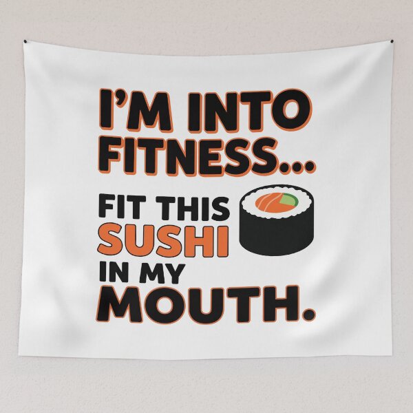 Item preview, funny inappropriate Funny Fitness Sushi Pun Shirt | Sarcastic Gym Quote Tee | I'm Into Fitness Fit This Sushi designed and sold by Uglyandcute.