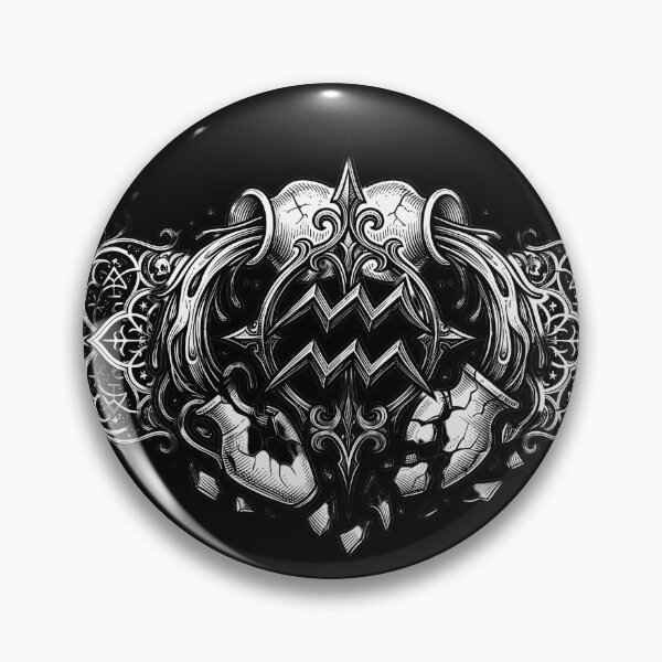 Item preview, Aquarius Zodiac Gothic Tribal Ornament Vignette designed and sold by DarkOriginArts.