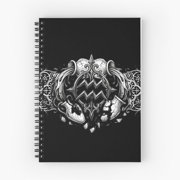 Item preview, Aquarius Zodiac Gothic Tribal Ornament Vignette designed and sold by DarkOriginArts.