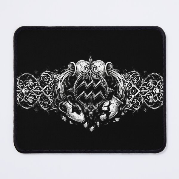 Item preview, Aquarius Zodiac Gothic Tribal Ornament Vignette designed and sold by DarkOriginArts.