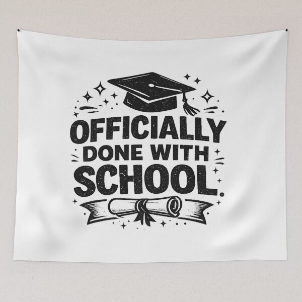 Item preview, Officially Done With School Graduation Tee – Funny Class of 2026 Vintage Design designed and sold by MartBook.