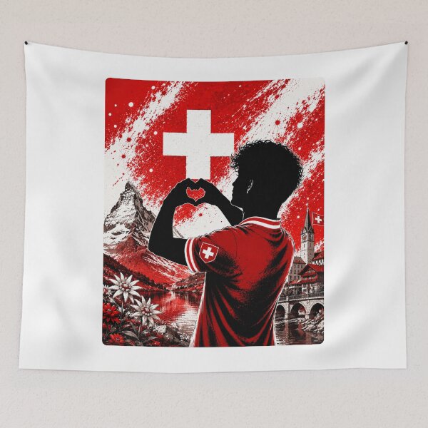 Item preview, Switzerland Pride Heart Hands Art designed and sold by BagFactoryUK.