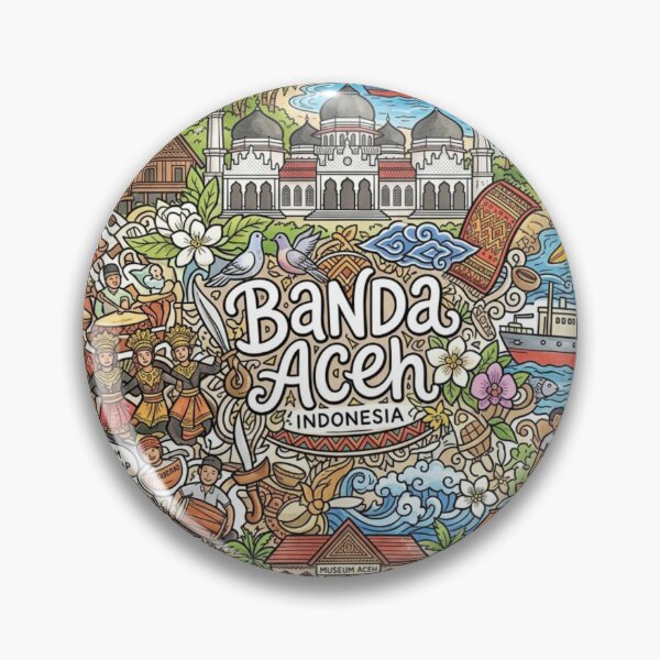 Item preview, Wonderful Banda Aceh Indonesia Travel Souvenir Heritage Colorful Cultural Doodle designed and sold by arisukma11.