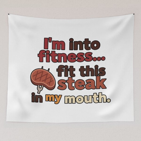 Item preview, funny inappropriate Funny Fitness Steak Pun Shirt | Sarcastic Gym Quote Tee | I'm Into Fitness Fit This Steak designed and sold by Uglyandcute.