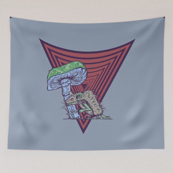 Item preview, Trippy Mushroom and Rat Design | Psychedelic Retro Graphic Art designed and sold by Half Mess.