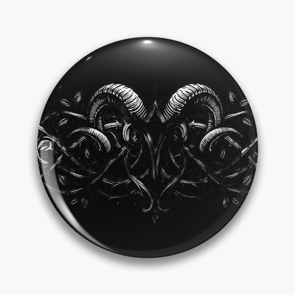 Item preview, Aries Zodiac Gothic Tribal Ornament Vignette designed and sold by DarkOriginArts.