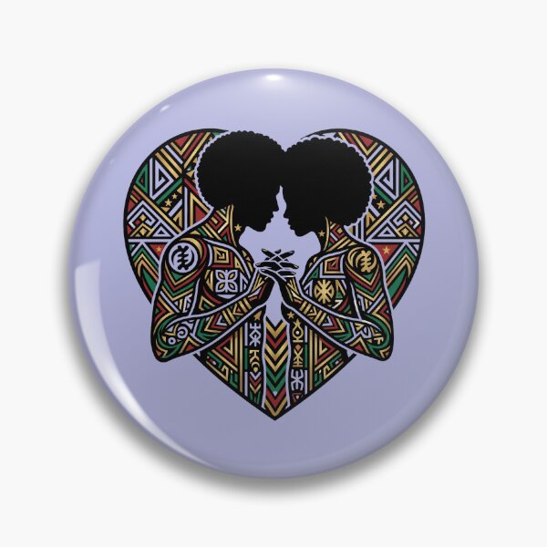 Item preview, Black Love Heart - African Pattern Afro Couple Art designed and sold by digitalbob60.
