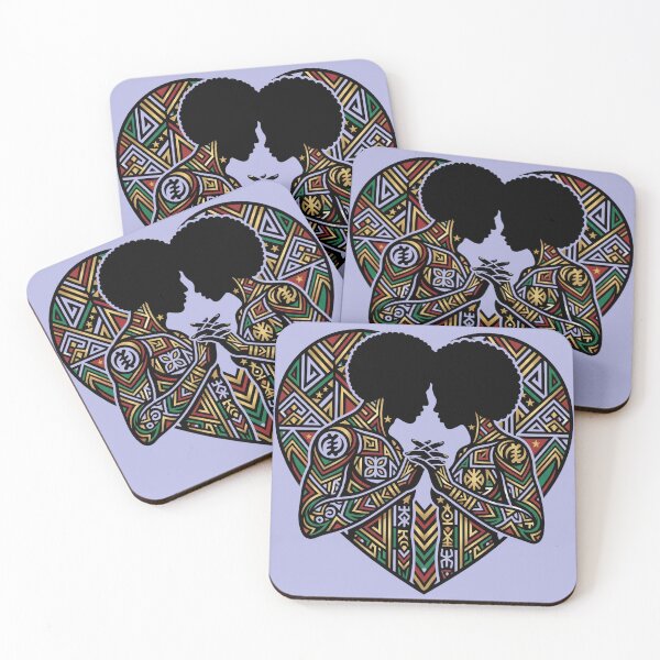 Item preview, Black Love Heart - African Pattern Afro Couple Art designed and sold by digitalbob60.