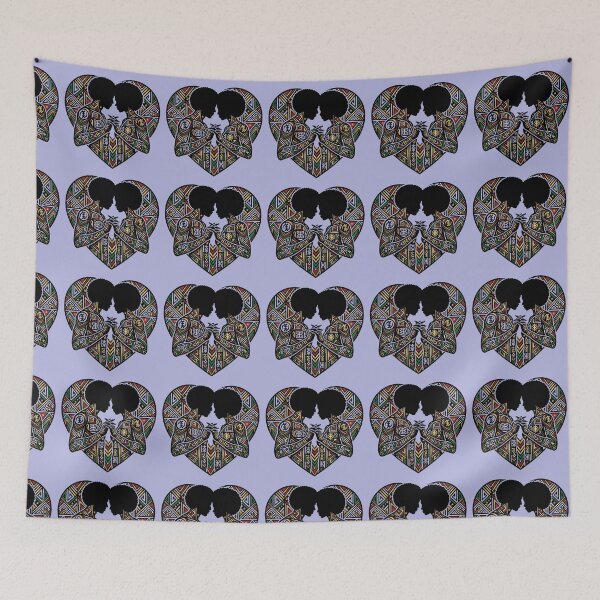 Item preview, Black Love Heart - African Pattern Afro Couple Art designed and sold by digitalbob60.
