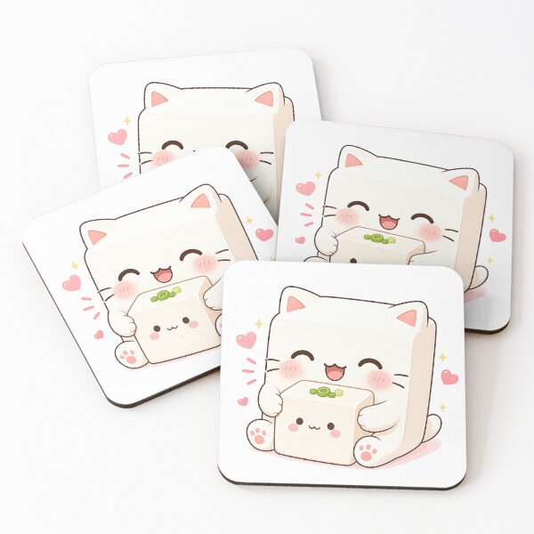 Item preview, Cute Tofu Neko is happy designed and sold by VisionCrafft.