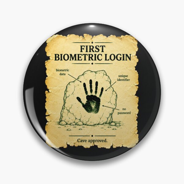 Item preview, First Biometric Login Cave Approved Funny Stone Age Tech Gift for Tech Geeks and Programmers designed and sold by Nightarel.