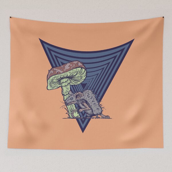 Item preview, Trippy Mushroom and Rat Design | Psychedelic Retro Graphic Art designed and sold by Half Mess.
