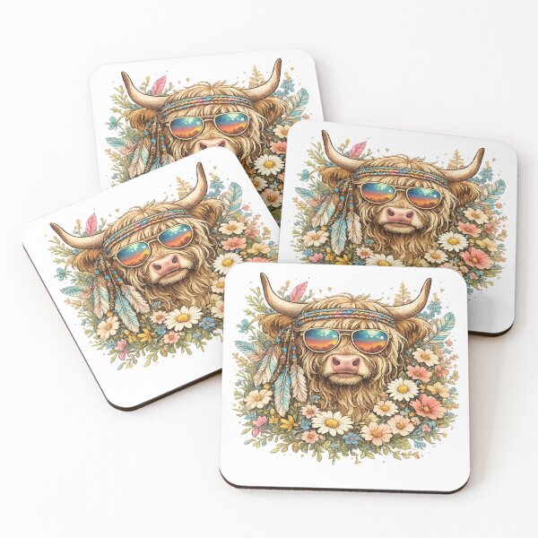 Item preview, Boho Highland Cow with Sunglasses | Floral Western T-Shirt designed and sold by YoussefKaido01.