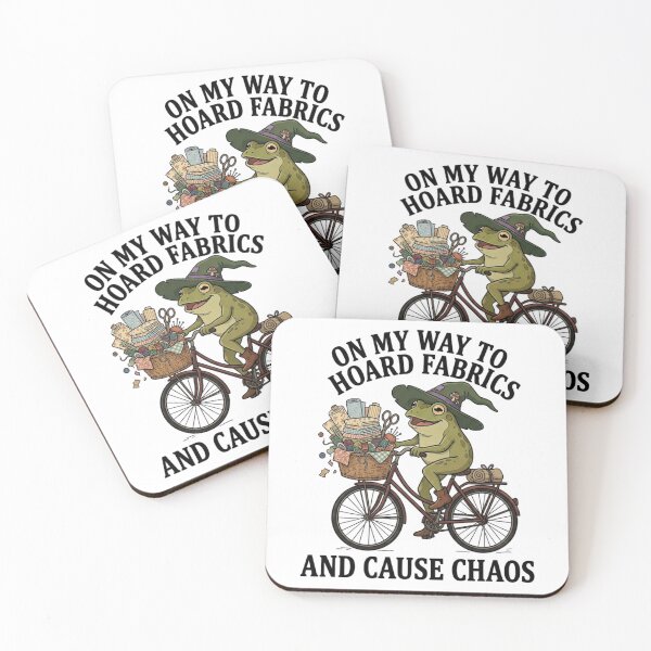 Item preview, On My Way To Hoard Fabrics And Cause Chaos Funny Frog Sewing T-Shirt | Quilter Gift | Fabric Hoarder Cottagecore Design designed and sold by Trendably.