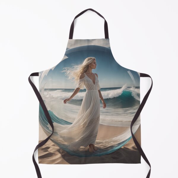 Item preview, Burbuja de cristal con forma de ola oceánica, fantasía surrealista, mujer rubia designed and sold by UmSkelig834.