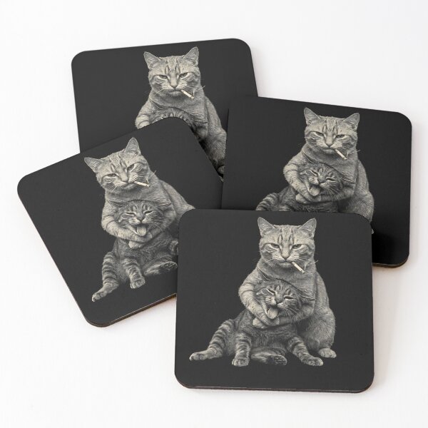 Item preview, Funny Hugging Cats Vintage Cat Meme designed and sold by Rahamkshop.