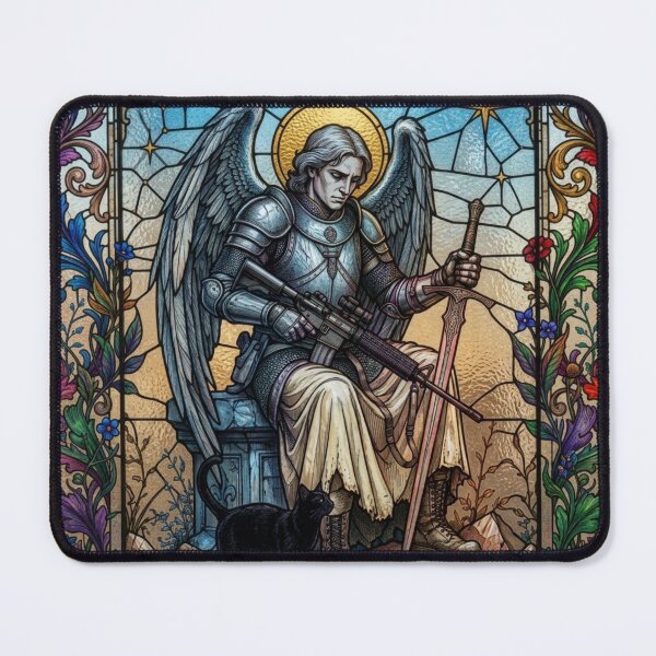 Item preview, Archangel of Quiet Duty – Celestial Guardian & Shadow Cat designed and sold by Pepper & Co..