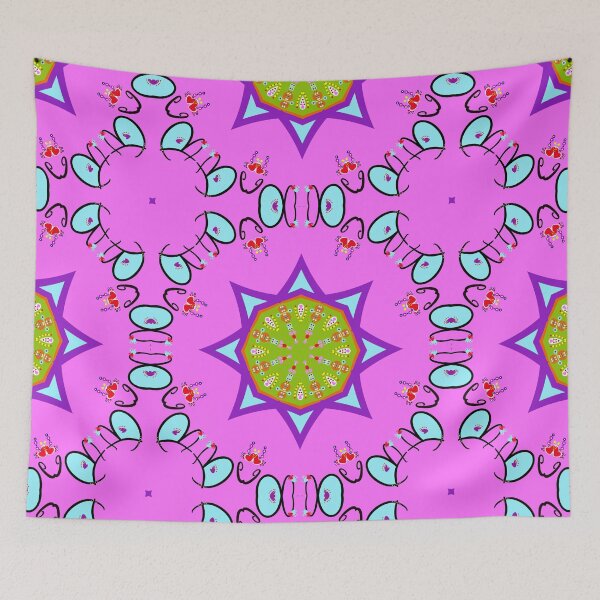 Item preview, Retro Pink Blue and Green Mandala Pattern designed and sold by Tinsleybluebell.