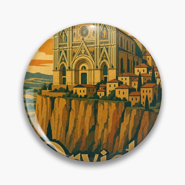 Item preview, Orvieto Italy Travel Souvenir Retro Illustration designed and sold by VisualArtsOasis.