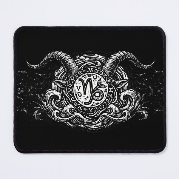 Item preview, Capricorn Zodiac Gothic Tribal Ornament Vignette designed and sold by DarkOriginArts.