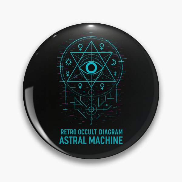 Item preview, Retro Occult Diagram – Astral Machine (Neon Glitch Sigil) designed and sold by JupiterGlitchEmpire.