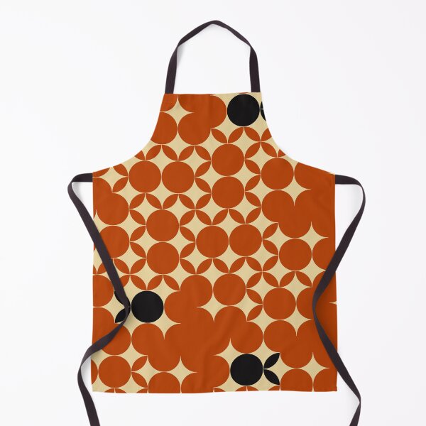 Item preview, Beige Seventies pattern with black fruits in a orange burned background  designed and sold by StefanStudioArt.