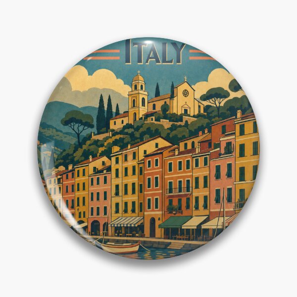 Item preview, Portofino Italy Travel Souvenir Retro Illustration designed and sold by VisualArtsOasis.