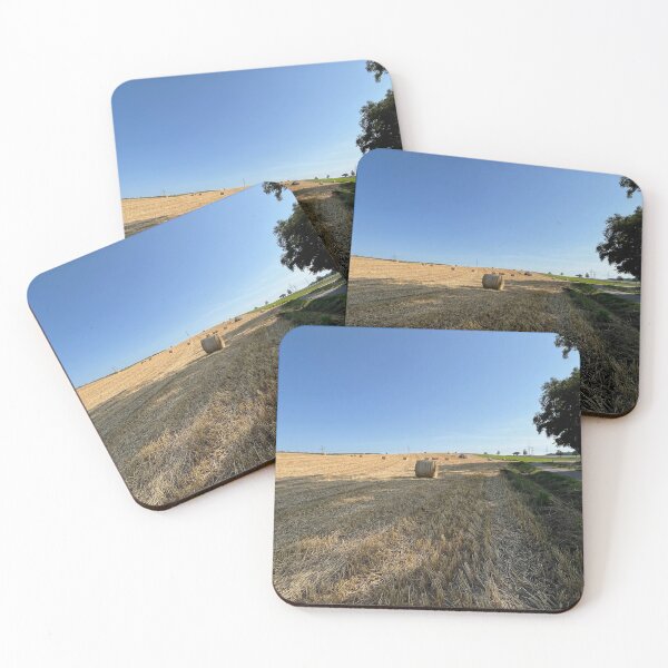 Item preview, Idyllic harvested grain field with round straw bales designed and sold by Art of Momenz.