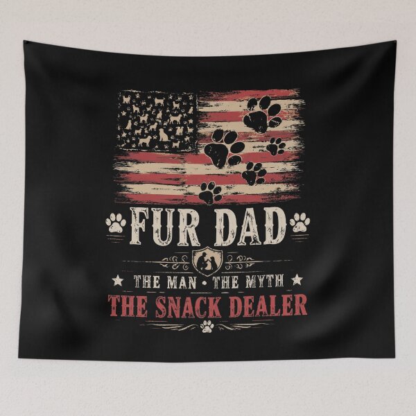 Item preview, fur dad american flag paw print patriotic pet lover designed and sold by FormalDehyena.