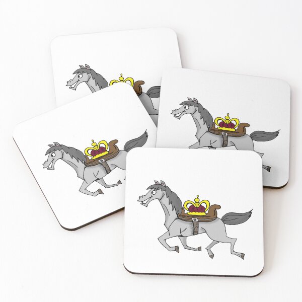 Item preview, Funny Horse with Crown Cartoon | Quirky Royal Heist Meme Sticker designed and sold by MyxaART.