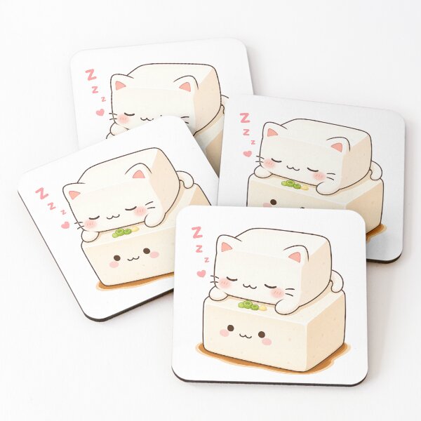 Item preview, Cute Tofu Neko on tofu designed and sold by VisionCrafft.