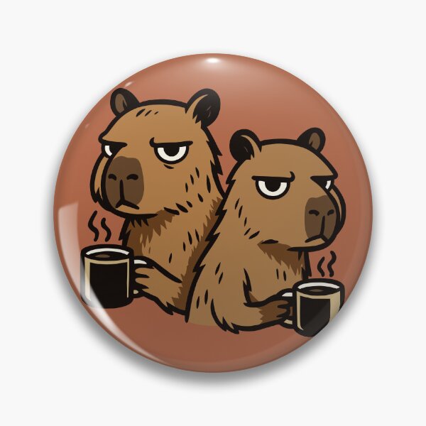 Item preview, Coffee Drinking Capybaras designed and sold by Ghost on Toast.