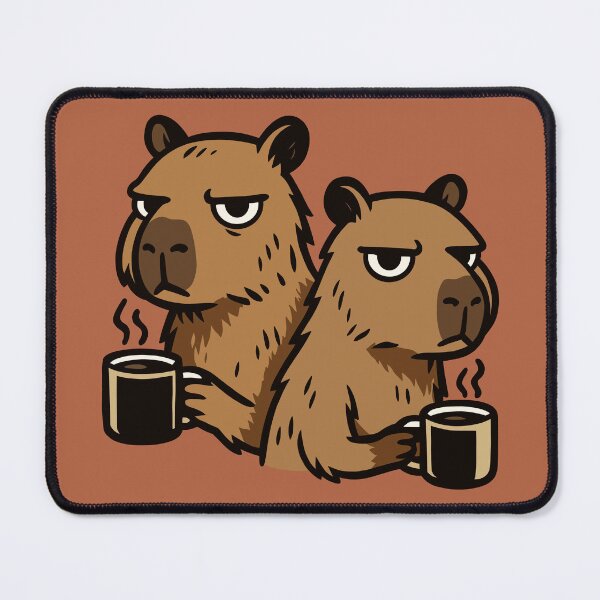 Item preview, Coffee Drinking Capybaras designed and sold by Ghost on Toast.