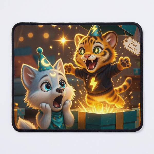 Item preview, Funny Tiger Wolf Birthday Card Girl Kids Cute Animal Surprise Gift Card NeoTigLuna designed and sold by NeoTigLuna.