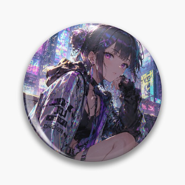 Item preview, Cyberpunk Anime Girl in Neon Rain designed and sold by AetherShards.