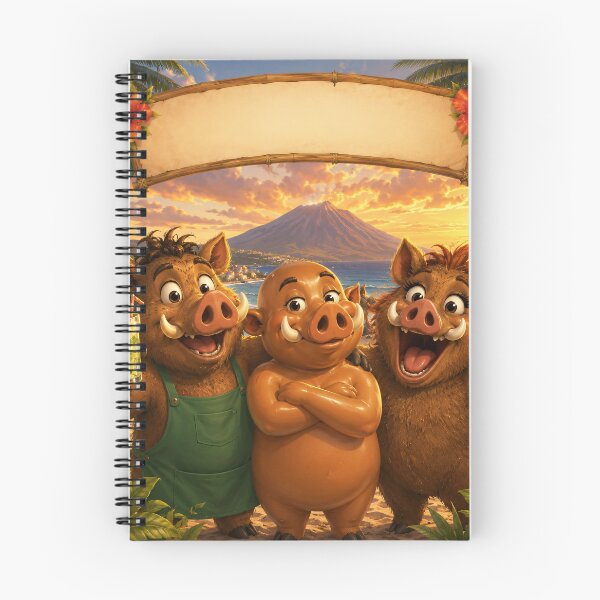 Item preview, Three Wild Boar Friends at Sunset — Tenerife Canary Islands designed and sold by CanaryVibesArt.