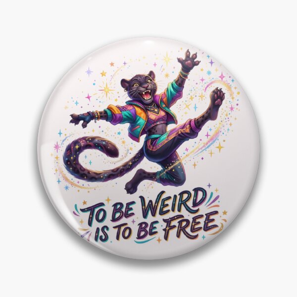 Item preview, To Be Weird Is To Be Free - 90s Toony Anthro Panther designed and sold by Trevor Cutler.