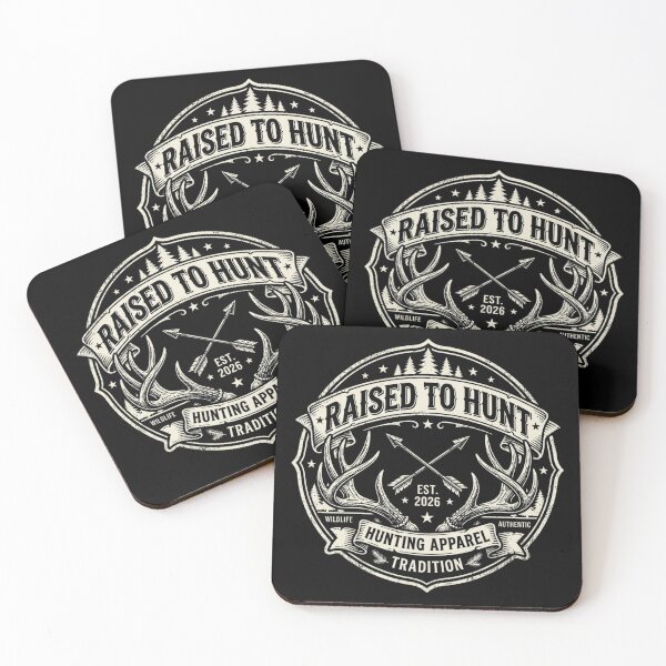 Item preview, Raised To Hunt Vintage Deer Antler Hunting Apparel Est 2026 designed and sold by PACS0011.