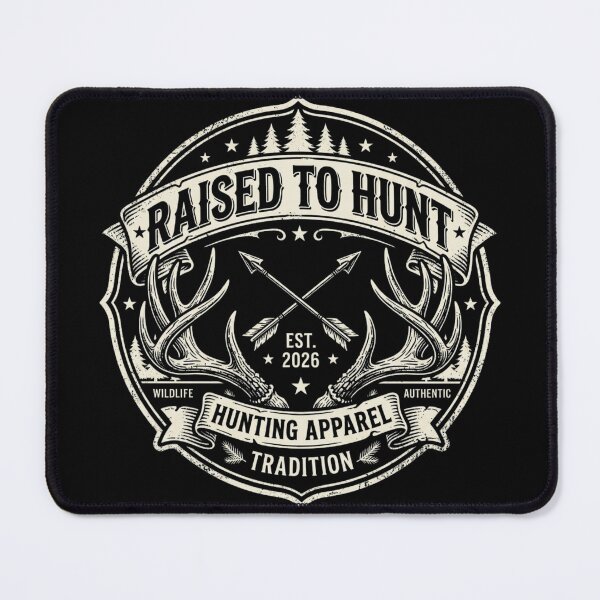 Item preview, Raised To Hunt Vintage Deer Antler Hunting Apparel Est 2026 designed and sold by PACS0011.