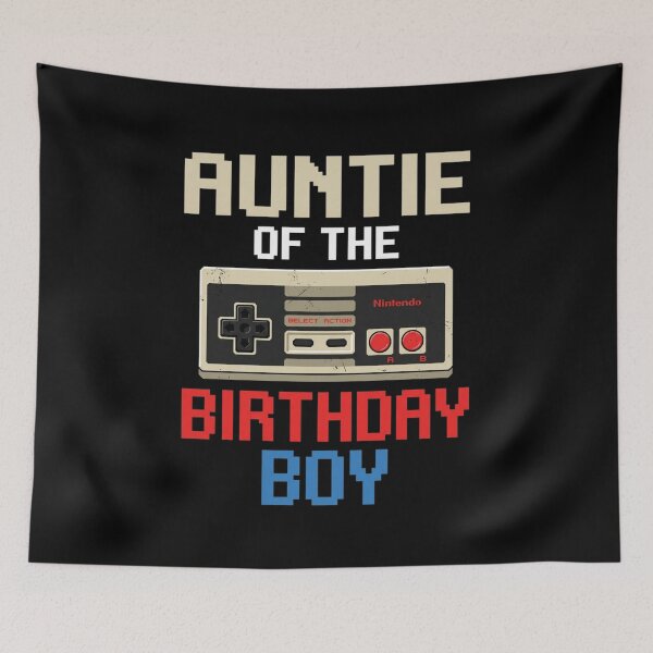 Item preview, Auntie of the Birthday Boy T-Shirt, Birthday Party Family Matching Gift, Retro Gaming Birthday Graphic Tee designed and sold by Trendably.