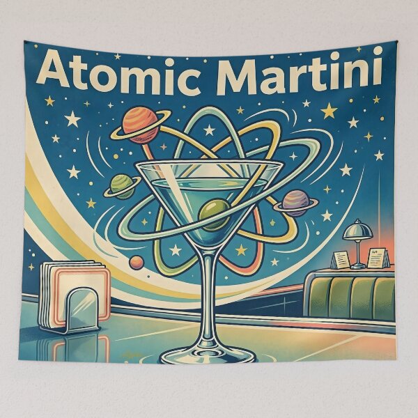 Item preview, Atomic Martini - Cocktails From Tomorrow designed and sold by Lee Hiller Designs.