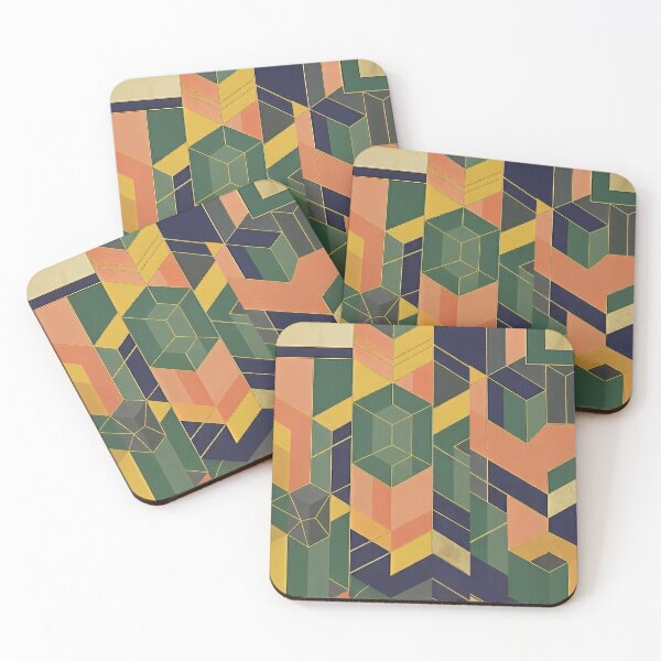 Item preview, Deep Forest Retro Geometric Art Pattern (Traditional K-Aesthetic) designed and sold by SOOstudio73.